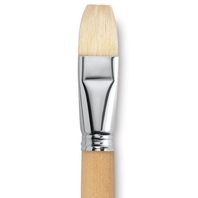 Escoda Clasico Chungking White Bristle Brush - Bright, Long Handle, Size 24