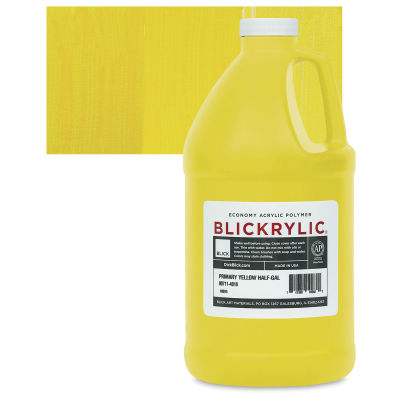 Blickrylic Student Acrylics - Primary Yellow, Half Gallon