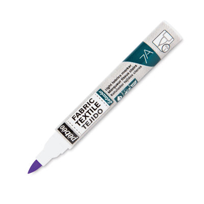 Pebeo 7A Light Fabric Brush Marker - Fluorescent Violet, 1 mm (Cap off)