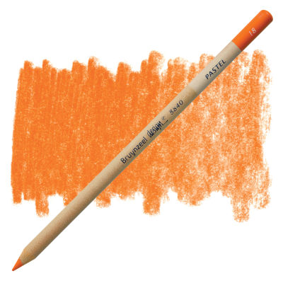 Bruynzeel Design Pastel Pencil - Permanent Orange 18 (swatch and pencil)