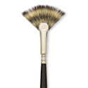 Escoda Vintage Synthetic Brush - Fan, Long  Handle, Size 4