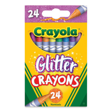 Crayola Glitter Crayons - Front of package of 24 Glitter Crayons
