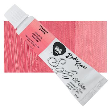 Open in modal - Bob Ross Soft Oil Color - Flower Pink, 1.25 oz tube and swatch