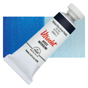 Utrecht Artists' Watercolor Paint - Phthalo Blue, 14 ml, Tube with Swatch