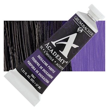 Open in modal - Grumbacher Academy Oil Color - Dioxazine Purple, 37 ml tube and swatch
