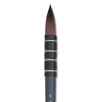 Open in modal - Winsor & Newton Professional Watercolor Synthetic Squirrel Brush - Quill, Short Handle, Size 1, close-up