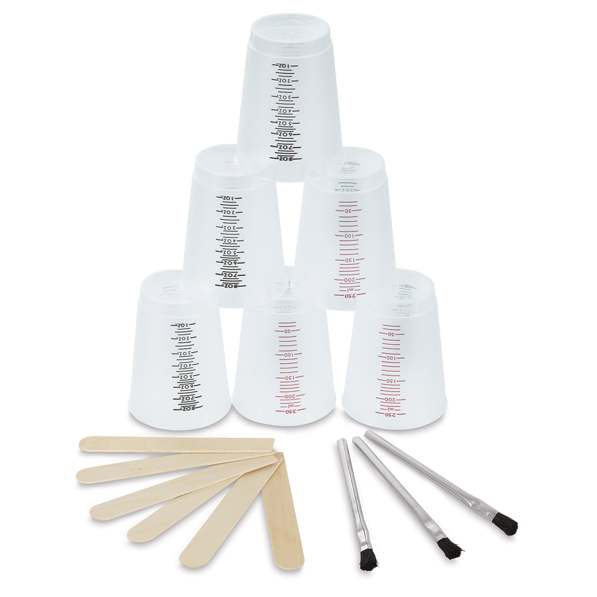 ETI Castin' Craft Mixing Cup Set: 6-8oz cups, 3 brushes, 6 stir