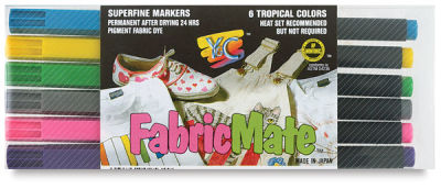 Yasutomo FabricMate DYE Ink Markers - Front of package of Tropical Color markers