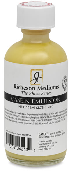 Richeson Casein Emulsion - front view of 3.75 oz. bottle