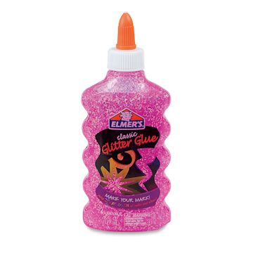Open in modal - Elmer's Glitter Glue - Front view of Pink, 6 oz Bottle