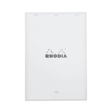 Open in modal - Rhodia Top-Stapled Notepad - Ice, Lined, 8-1/4" x 11-3/4" (Front cover)