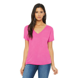 Bella + Canvas Slouchy V-neck T-shirt - Berry