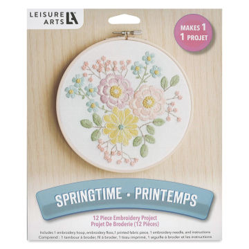 Leisure Arts Embroidery Kit - Springtime, 6", front of the packaging