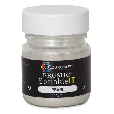 Brusho SprinkleIt - Front of Jar of Pearl