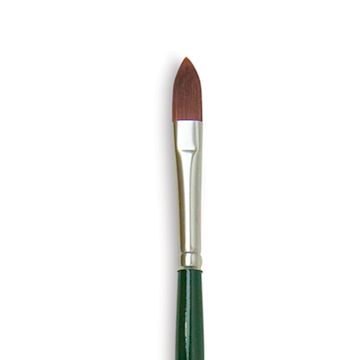 Open in modal - Silver Brush Ruby Satin Synthetic Brush - Cat's Tongue, Size 4, Long Handle close-up