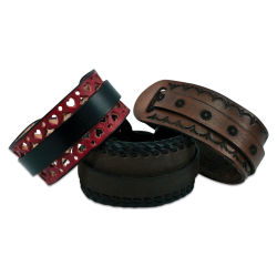 Realeather Leather Wrap Cuff Bracelet - Black
