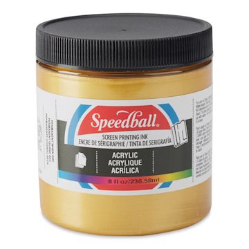 Open in modal - Speedball Permanent Acrylic Screen Printing Ink - Gold, 8 oz