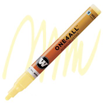 Open in modal - Molotow One4All Acrylic Marker - 4 mm Tip, Vanilla Pastel, Bullet Tip marker and swatch