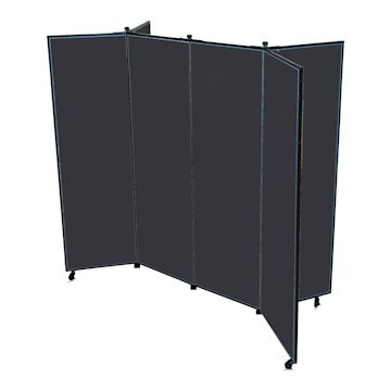 Open in modal - Screenflex Mobile Display - 5 ft 9", Black, 6 Panel