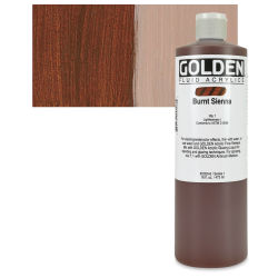 Golden Fluid Acrylics - Burnt Sienna, 16 oz bottle