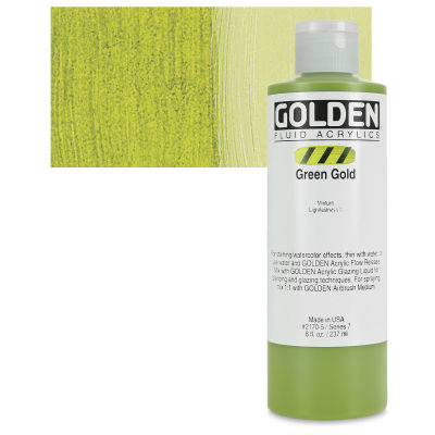 Golden Fluid Acrylics - Green Gold, 8 oz bottle