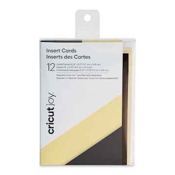 Open in modal - Cricut Joy Cards, Inserts, and Envelopes - Cream/Gunmetal, Package of 12 (In packaging)