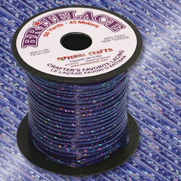 Open in modal - Pepperell Rexlace Britelace Holographic Plastic Lacing - 50 yards, Blue Holographic