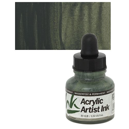 Vallejo Acrylic Artist Ink Olive Green, 30 ml BLICK Art Materials