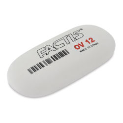 General’s Factis Soft Oval Soap Erasers - Left Angled view of regular size eraser