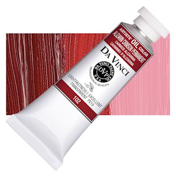 Open in modal - Da Vinci Artists' Oil Color - Quinacridone Alizarin Crimson, 37 ml Tube and swatch