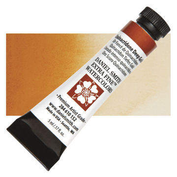 Daniel Smith Extra Fine Watercolor - Quinacridone Deep Gold, 5 ml, Tube with Swatch