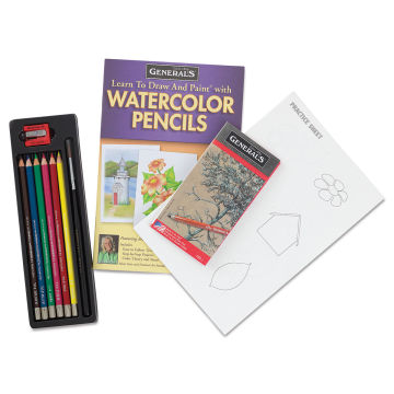 Kimberly Watercolor Pencils and Sets - Components of Learn to Draw and Paint set shown