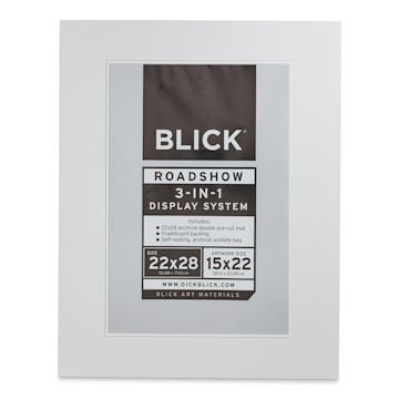Open in modal - Blick Roadshow 3-in-1 System - White, Double Mat, 22" x 28" (14-3/4" x 21-3/4" Opening)