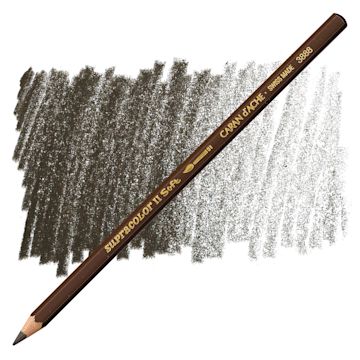 Open in modal - Caran d'Ache Supracolor Soft Aquarelle Pencil - Raw Umber pencil and swatch
