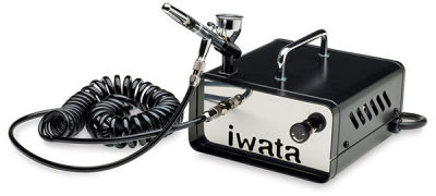 Ninja Jet Studio Compressor - Right Angle view showing Carry handle and Airbrush in Holder (not included)