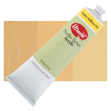 Open in modal - Utrecht Studio Series Acrylic Paint - Naples Yellow Hue, 237 ml tube and swatch