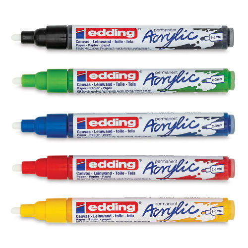 2 white acrylic 3mm medium tip paint pens