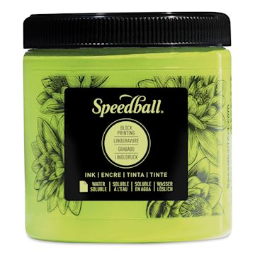 Open in modal - Speedball Water-Soluble Block Printing Ink - Fluorescent Lime Green 8 oz