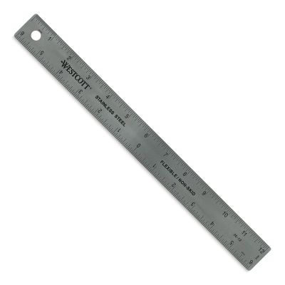 Westcott Metal Zero Centering Ruler - 12" front of ruler