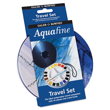 Open in modal - Daler-Rowney Aquafine Watercolors - Set of 18 Travel, Assorted Colors, Half Pan