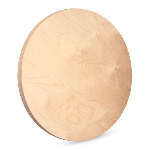 American Easel Ranger Board Cradled Round Birch Painting Panel - 24"Dia. x 7/8"D (Front, Angled view)