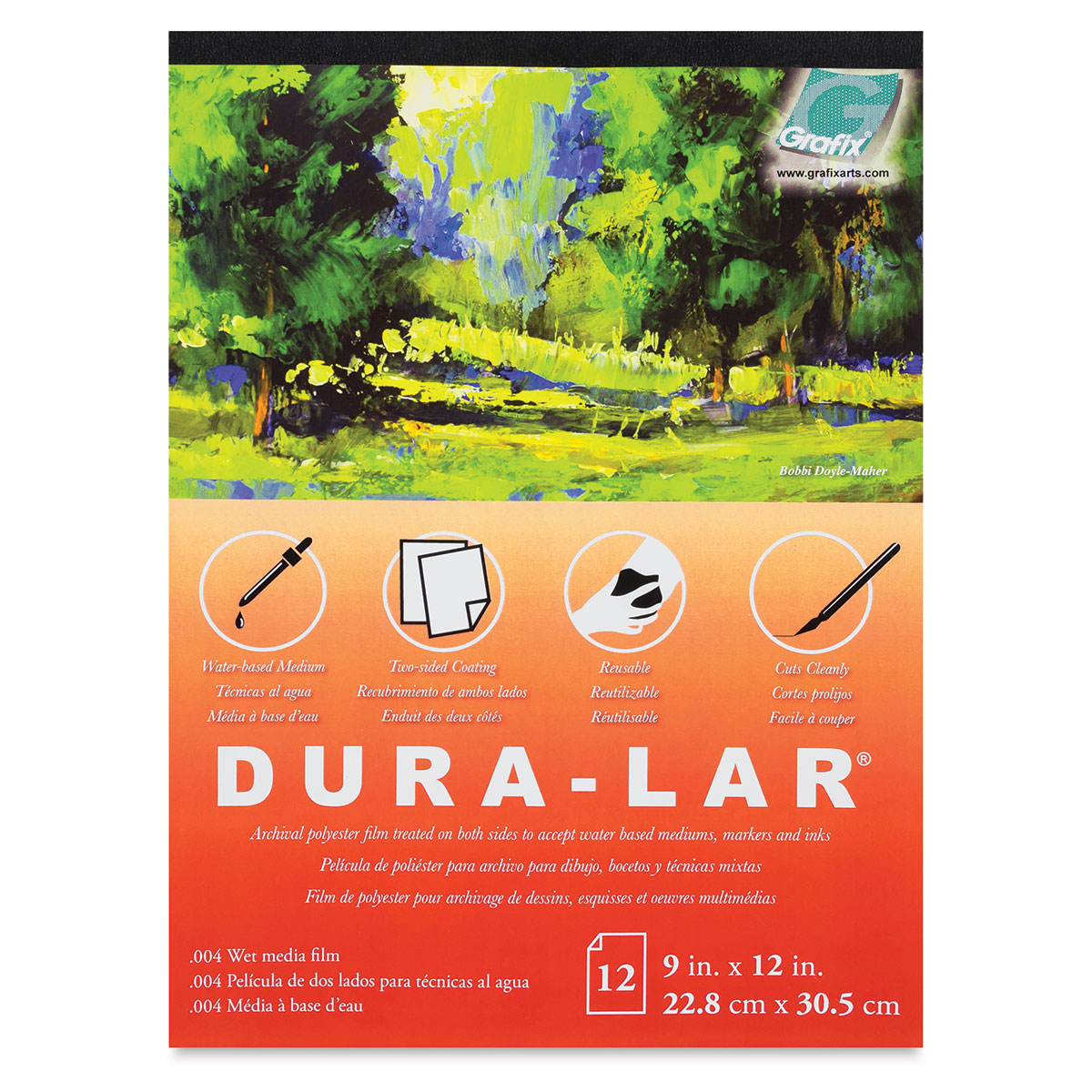 Grafix Dura-Bright Pad Opaque Black 5x7 (12 Sheets) 0.01 thick