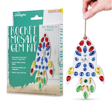 Open in modal - DIY Designs Mosaic Gem Kit - Rocket Ship (Sample Artwork)