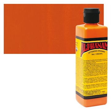 Open in modal - Alpha6 Alphanamel Lettering Enamel - Alpha Orange, 236.6 ml - Bottle and Swatch