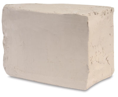 Amaco No. 25 White Art Clay - Unwrapped brick of clay.
