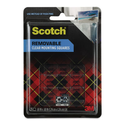 Scotch Removable Clear Mounting Squares - Pkg of 35, front of the packaging