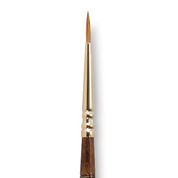 Open in modal - Escoda Reserva Kolinsky-Tajmyr Sable Brush - Pointed Round, Short Handle, Size 1 (close-up)