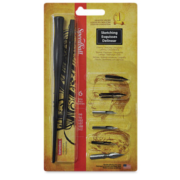 Speedball Sketching Project Set - Front of package showing Nibs and Holders