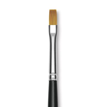 Open in modal - Trekell Synthetic Gold Taklon Brush - Bright, Long Handle, Size 4, close-up