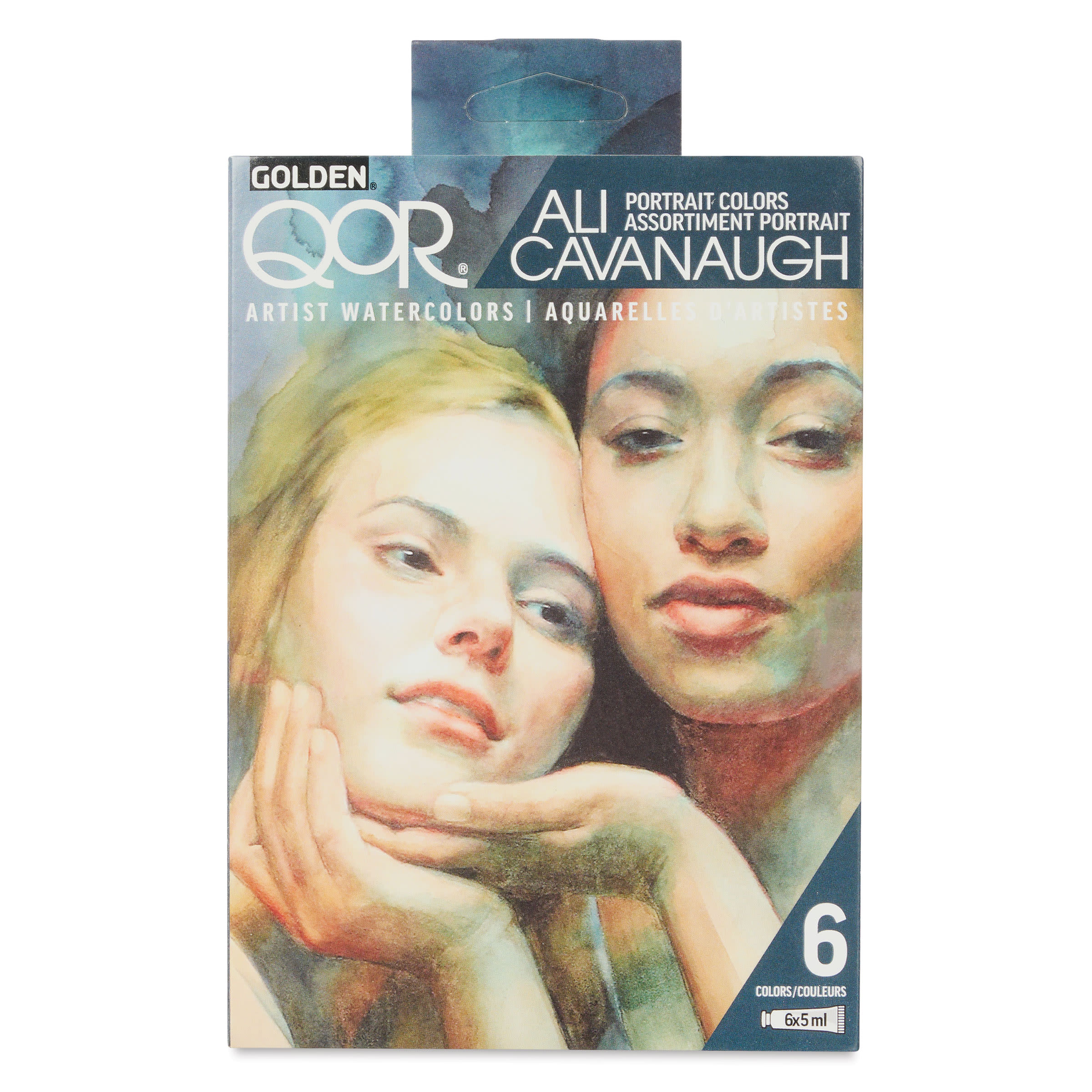 QoR Modern Watercolors - Set of 6, Ali Cavanaugh Portrait Colors, 5 ml Tubes, front of packaging